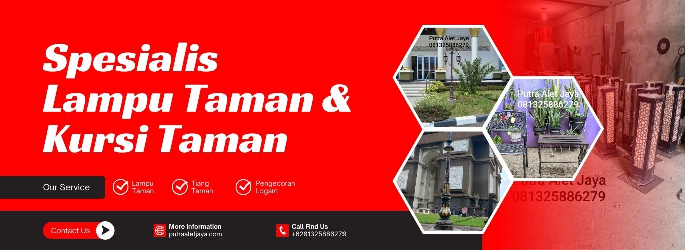 slider lampu taman dan kursi taman